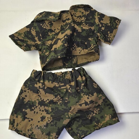 Build a Bear Clothes Camouflage Outfit Set Digital Camo Shorts Shirt USA 2011 - Picture 6 of 8